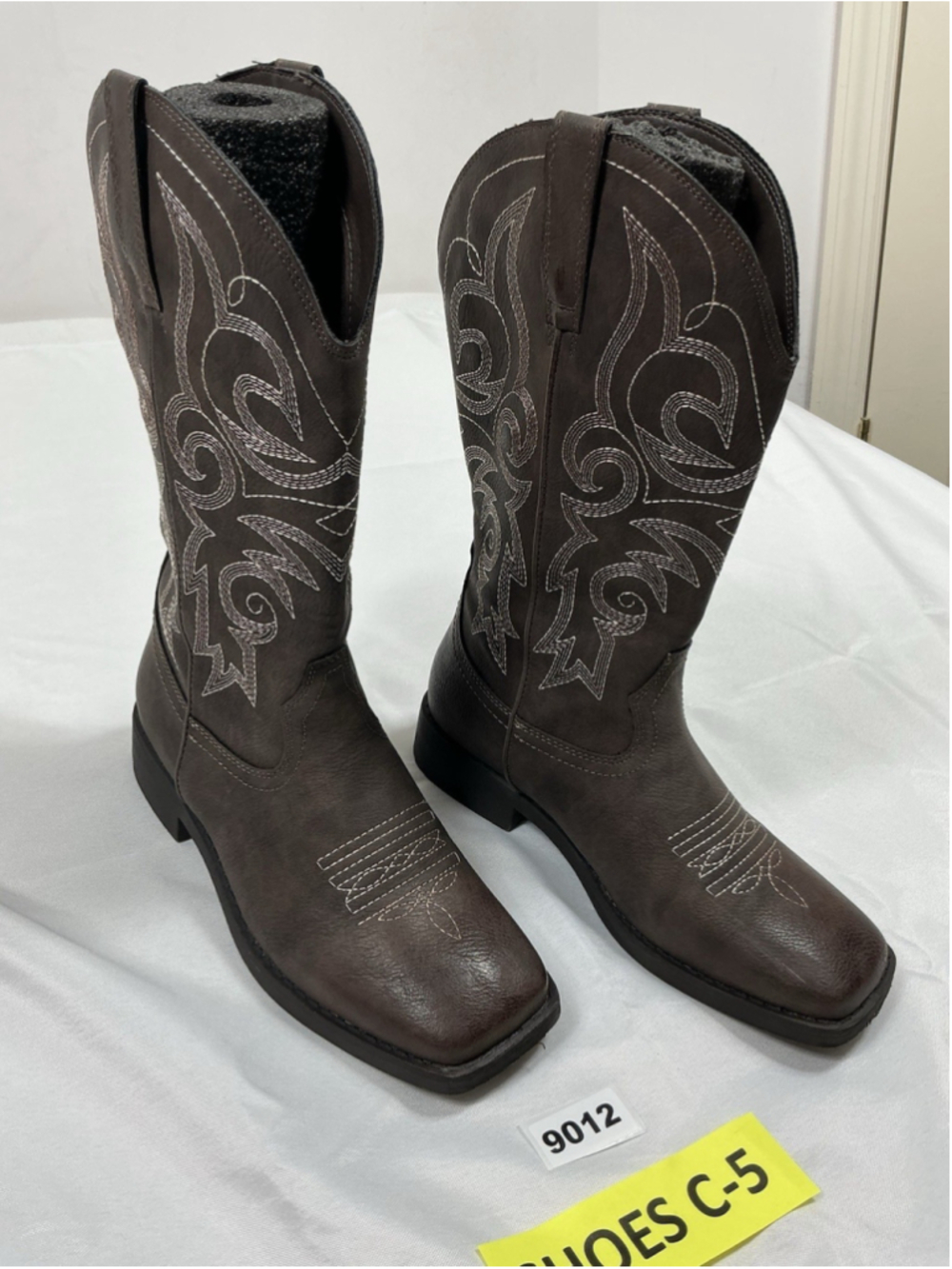 Womans Excellent She Sole Midcalf Pullon Cowgirl Boots Brown Eu 38 Us 7.5